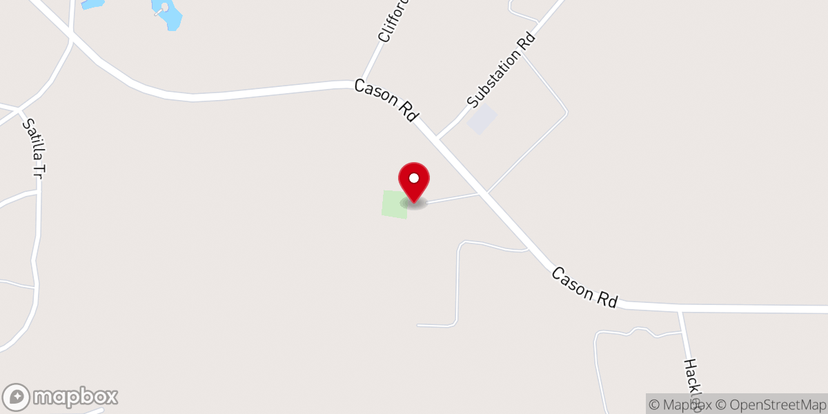 Map showing location of Rehobeth Baptist Church
