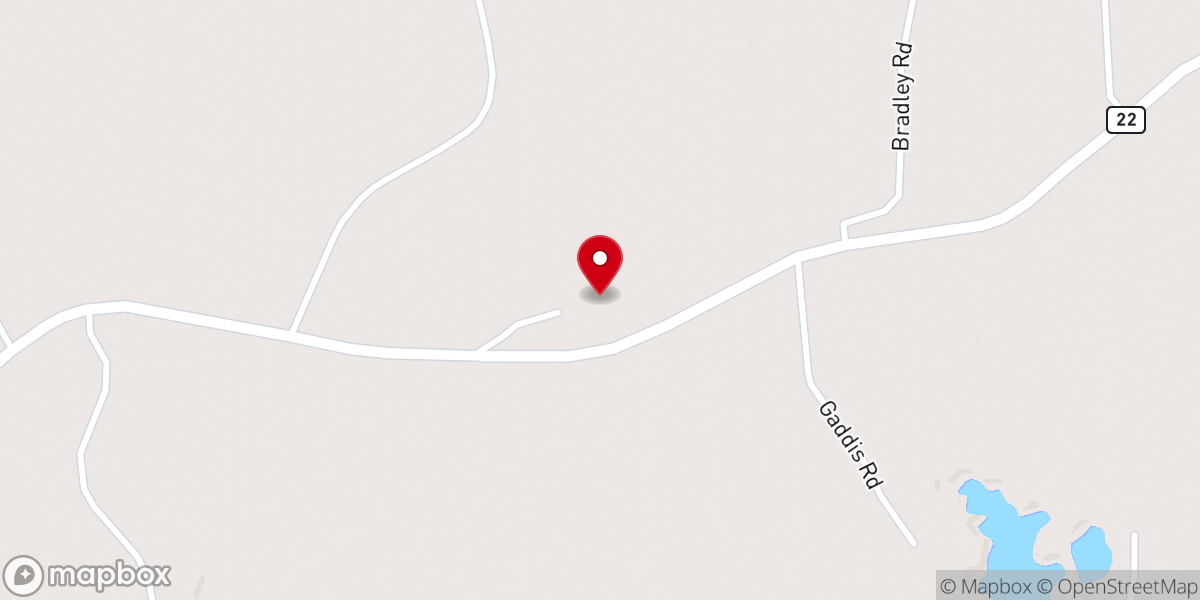 Map showing location of Ratliff Chapel