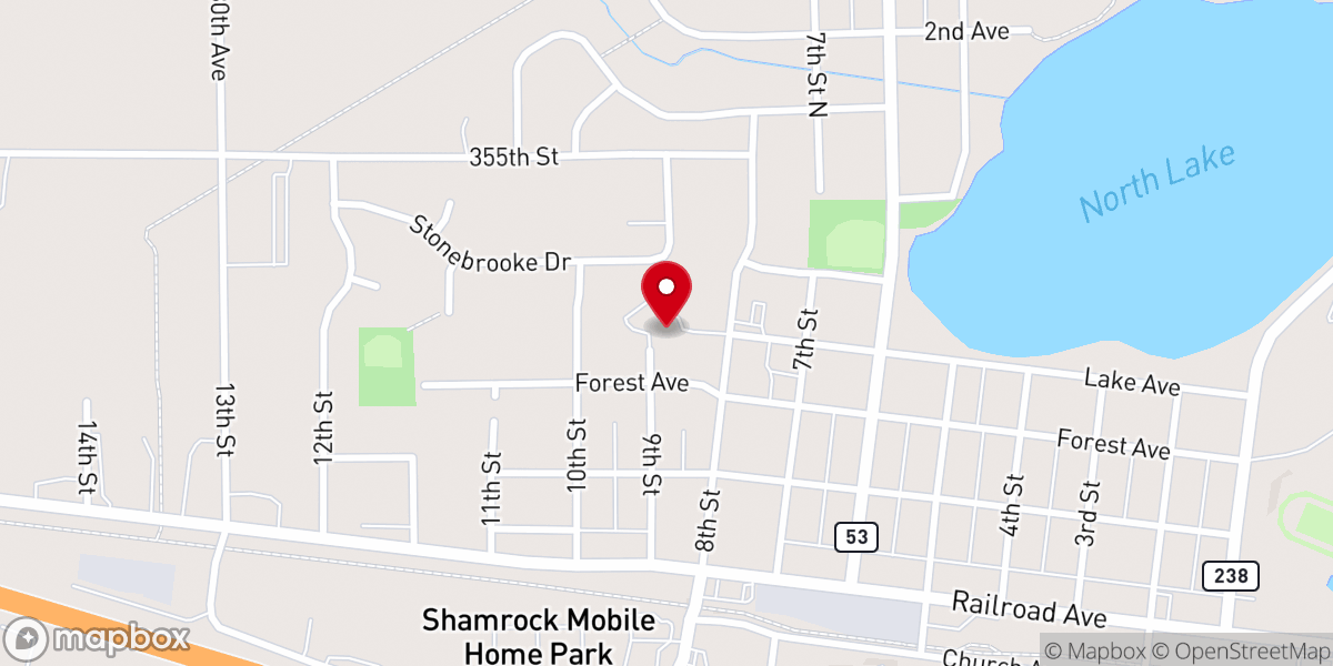 Map showing location of Our Savior's Lutheran Church