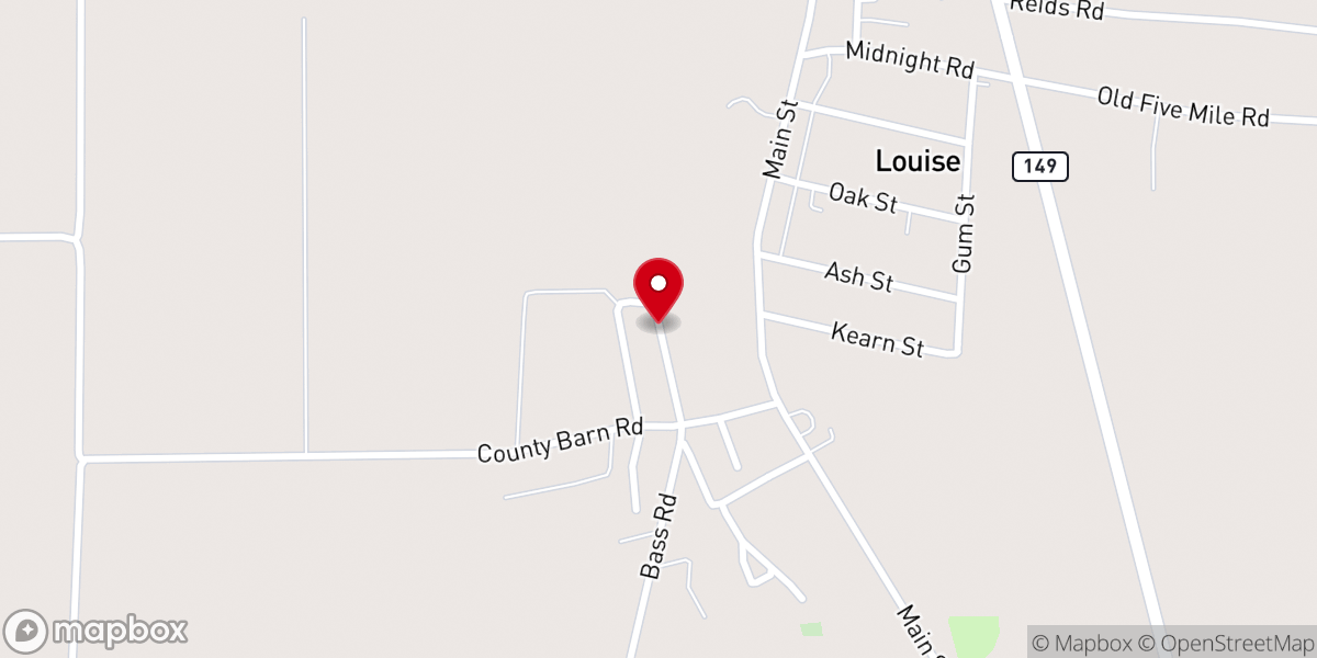 Map showing location of Mt Horeb Church