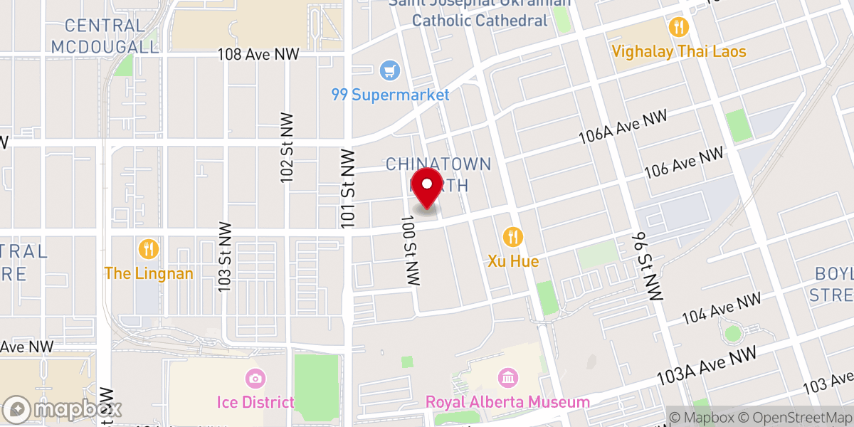 Map showing location of Hope Mission (Bruce Reith Centre)