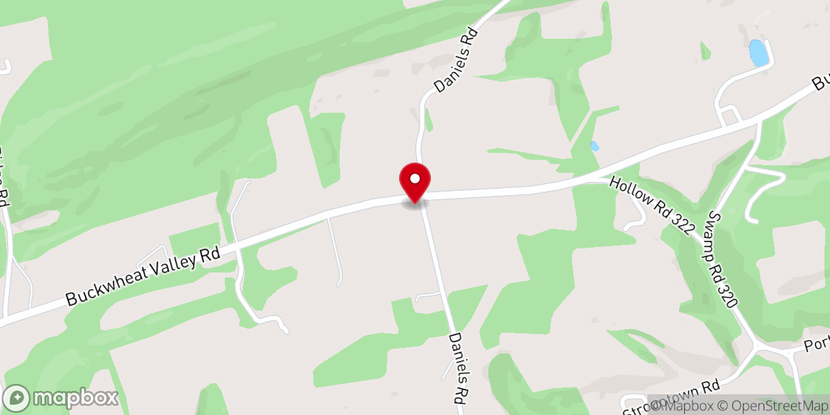 Map showing location of Daniels Church
