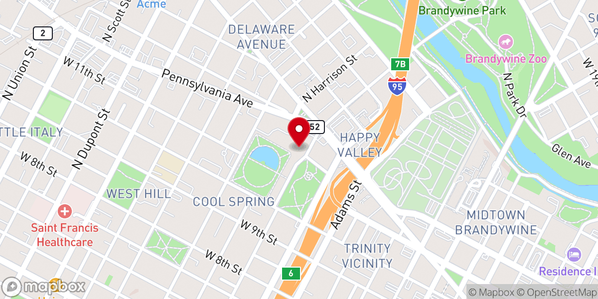 Map showing location of City Church Wilmington