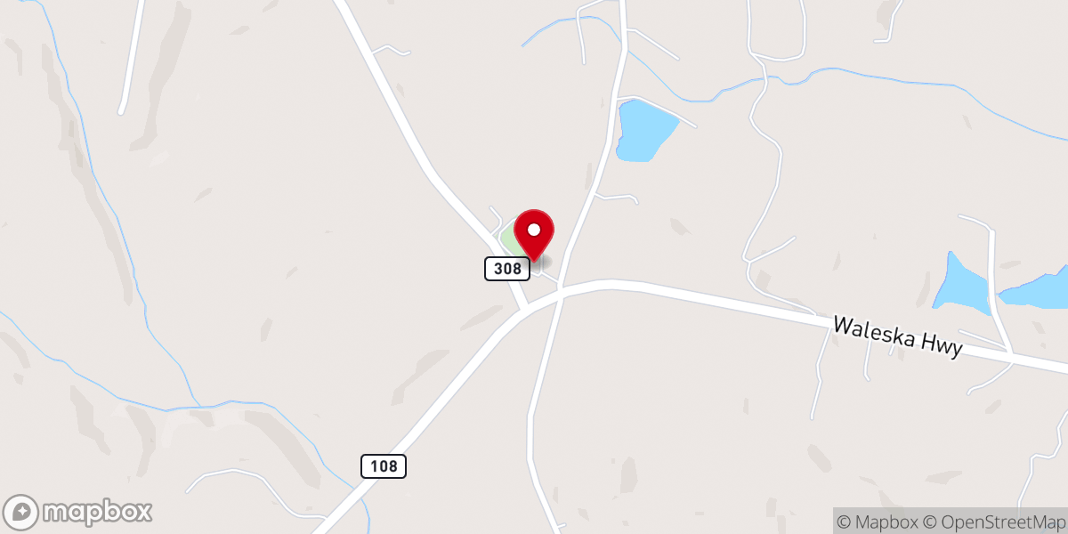 Map showing location of Bethany Baptist Church
