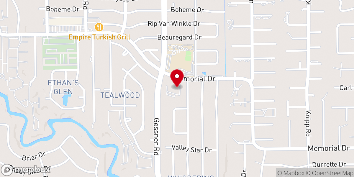 Map showing location of Umoja Lutheran Church of Houston