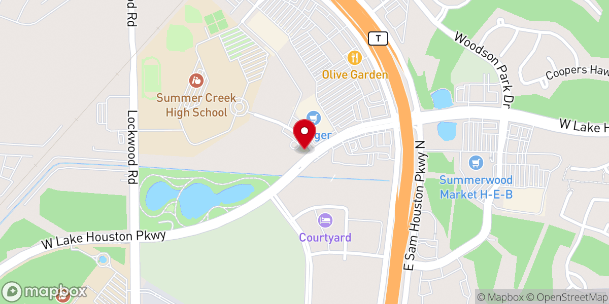 Map showing location of Summer Creek Baptist Church