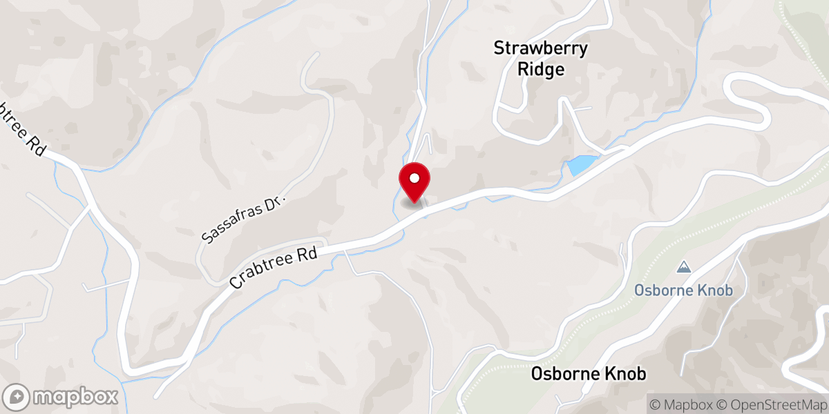 Map showing location of Black Mountain Baptist Church