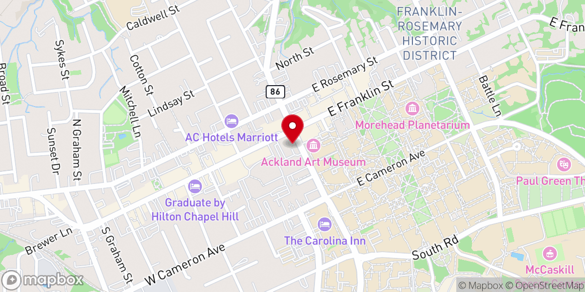 Map showing location of Chapel Hill Chinese Christian Church