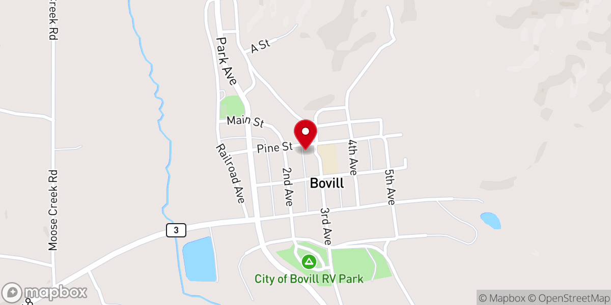 Map showing location of BOVILL FAMILY SUPPORT CENTER