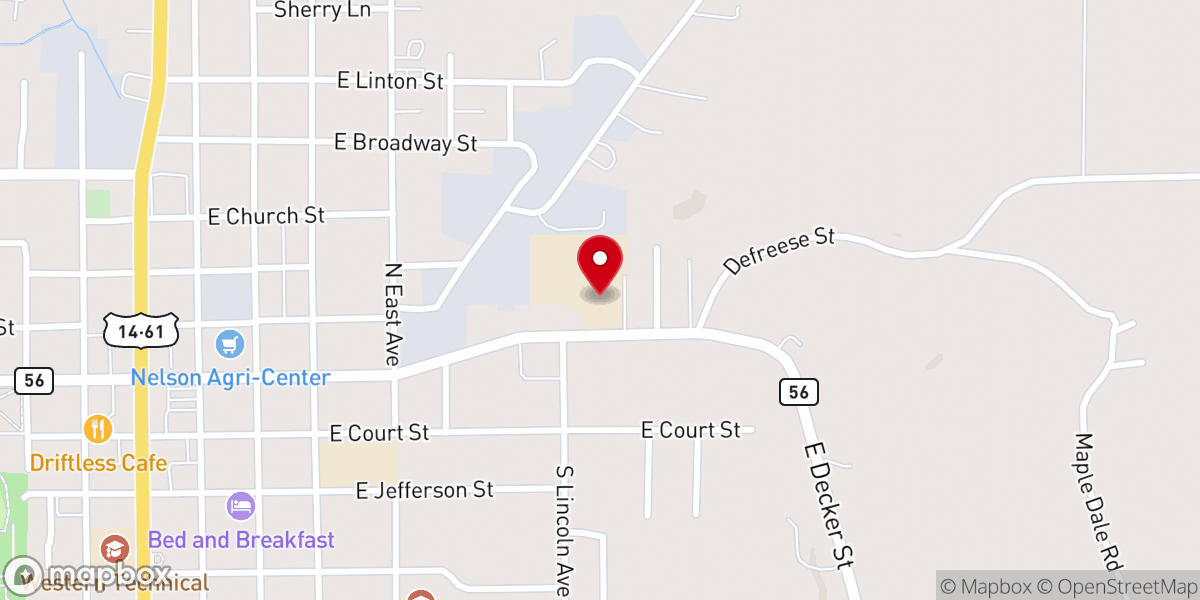 Map showing location of Bethlehem Baptist Church