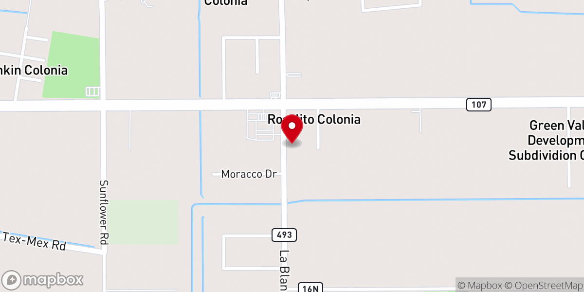 Map showing location of La Blanca Baptist Church
