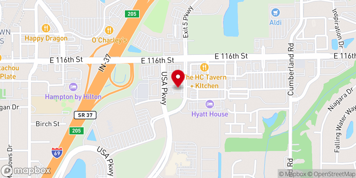 Map showing location of Come To Me Food Pantry - Fishers United Methodist Church