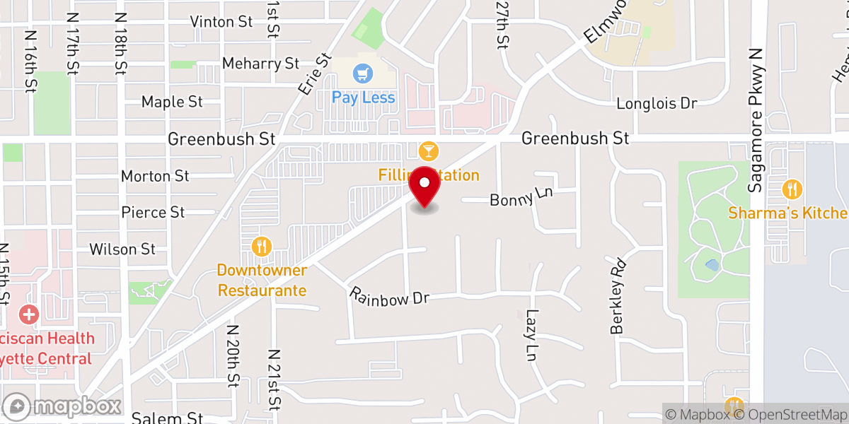 Map showing location of Elmwood Church of Christ