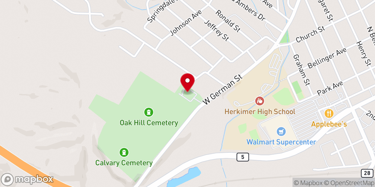 Map showing location of Oak Ridge Free Methodist Church