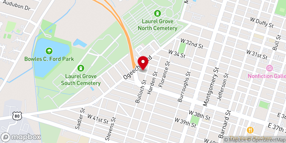 Map showing location of Trinity Baptist Church