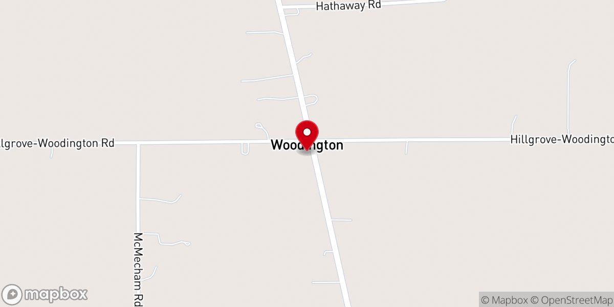 Map showing location of Woodington Congregational Christian Church