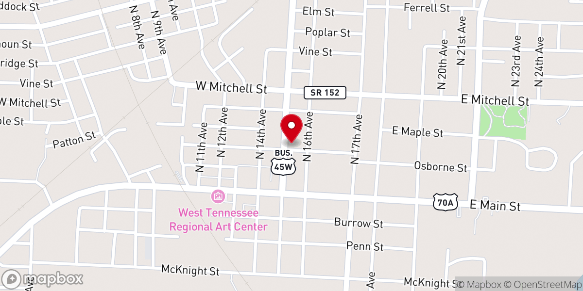 Map showing location of Central Avenue Christian Church