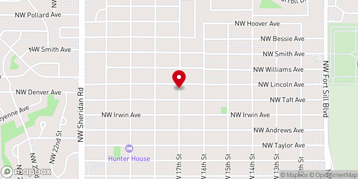 Map showing location of Christ Community Center CCC Pentecostals of Lawton