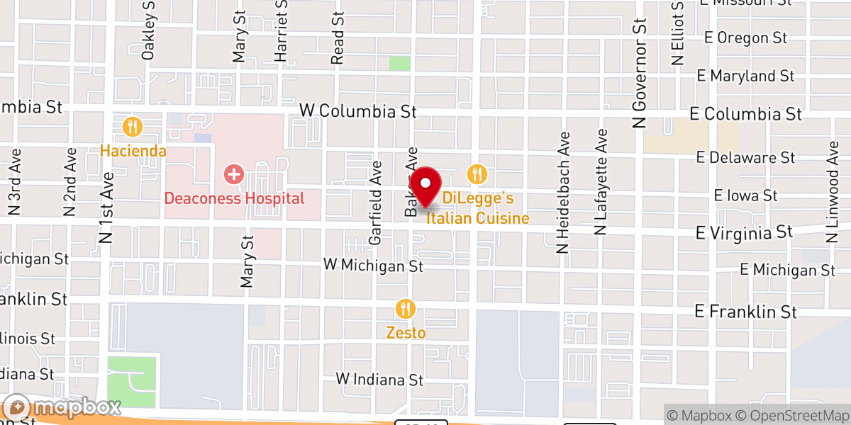 Map showing location of St Lucas United Church of Christ