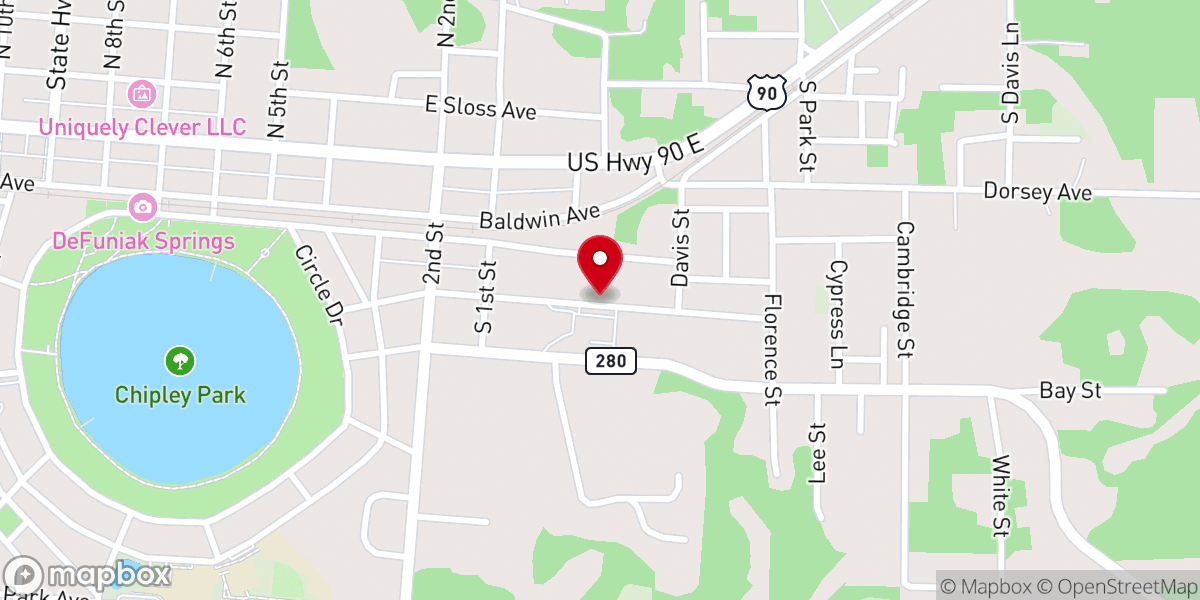 Map showing location of College Avenue Church of Christ