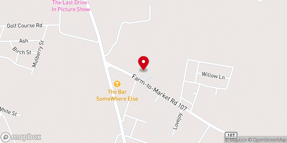Map showing location of Live Oak Baptist Church