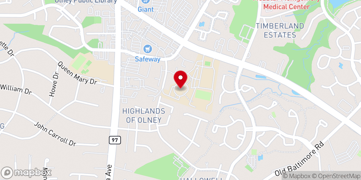 Map showing location of St. Peters Catholic Church