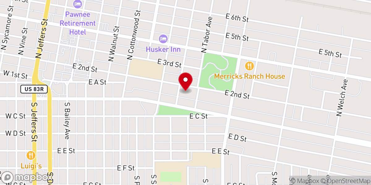 Map showing location of Calvary Baptist Church