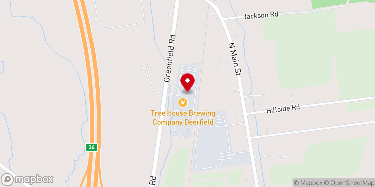 Map showing location of Tree House Brewing Company - Deerfield