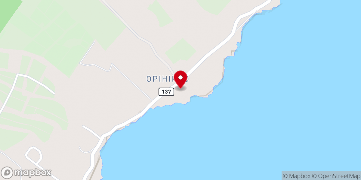 Map showing location of Opihikao Congregational Church