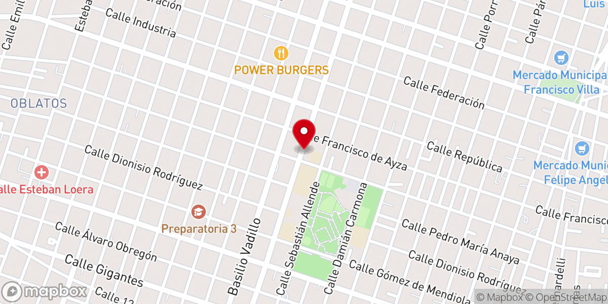 Map showing location of Casa De OraciÓN Familiar