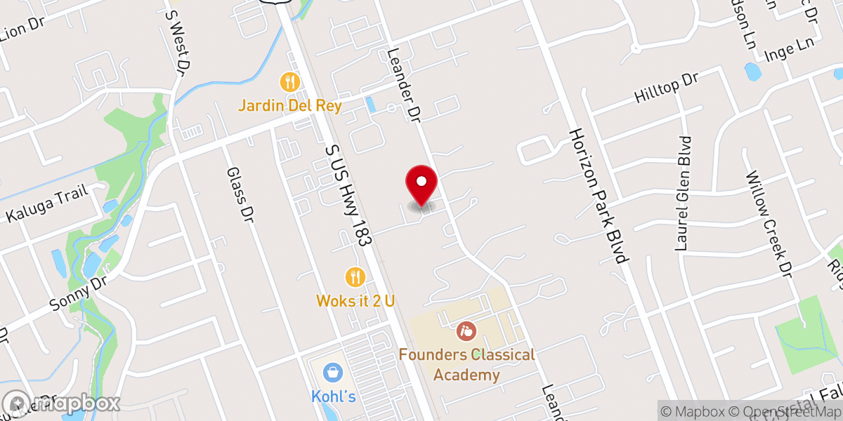 Map showing location of Glad Tidings Church - Leander