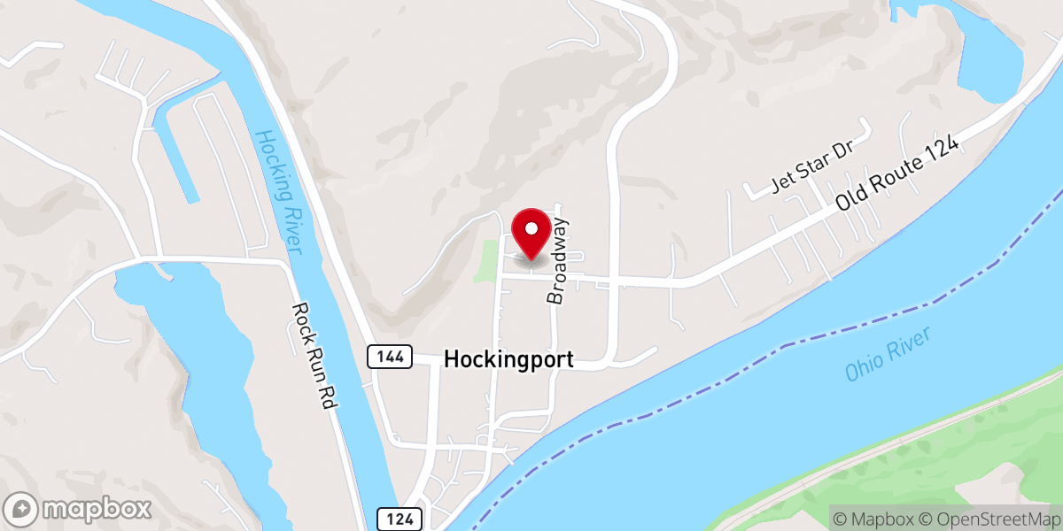 Map showing location of Hockingport United Methodist