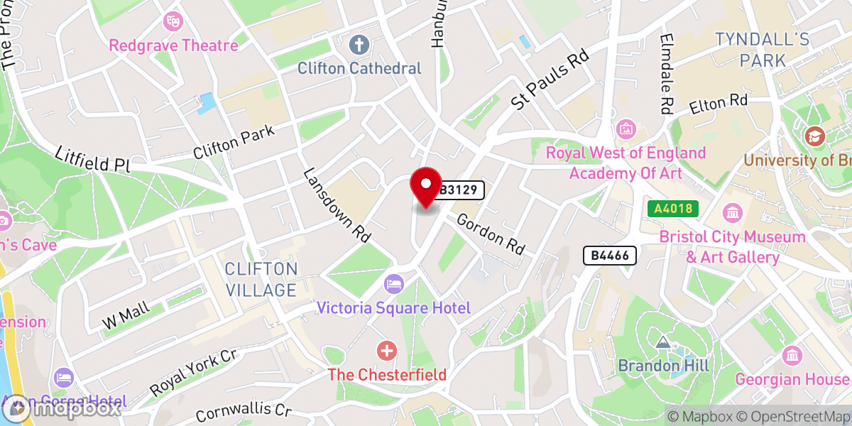 Map showing location of Buckingham Chapel