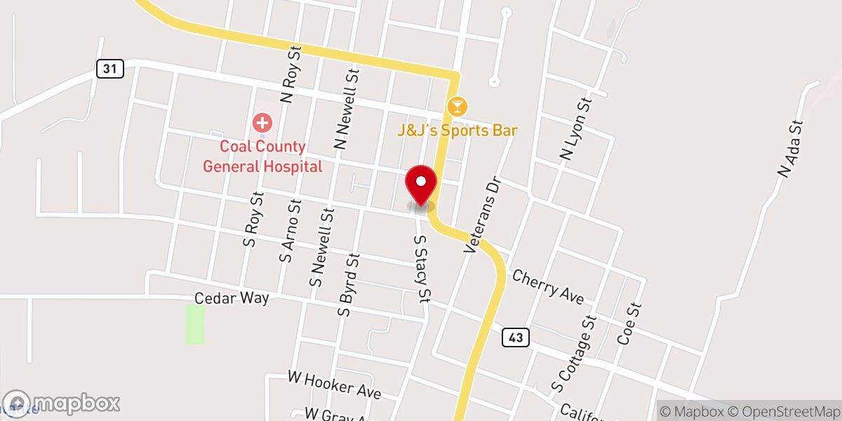 Map showing location of Glory Church