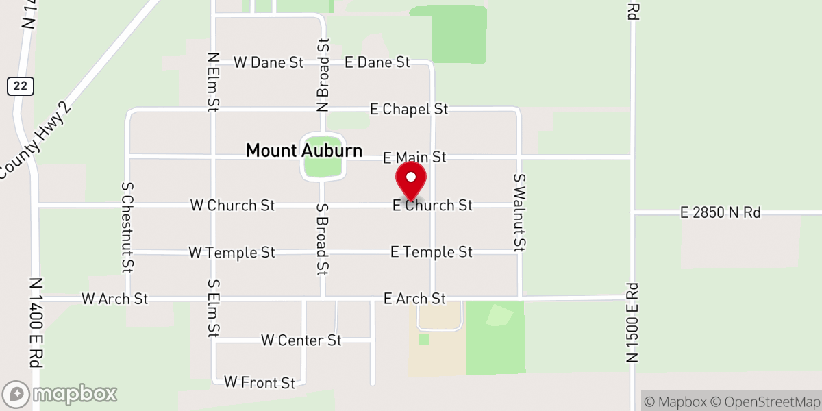 Map showing location of E Church St