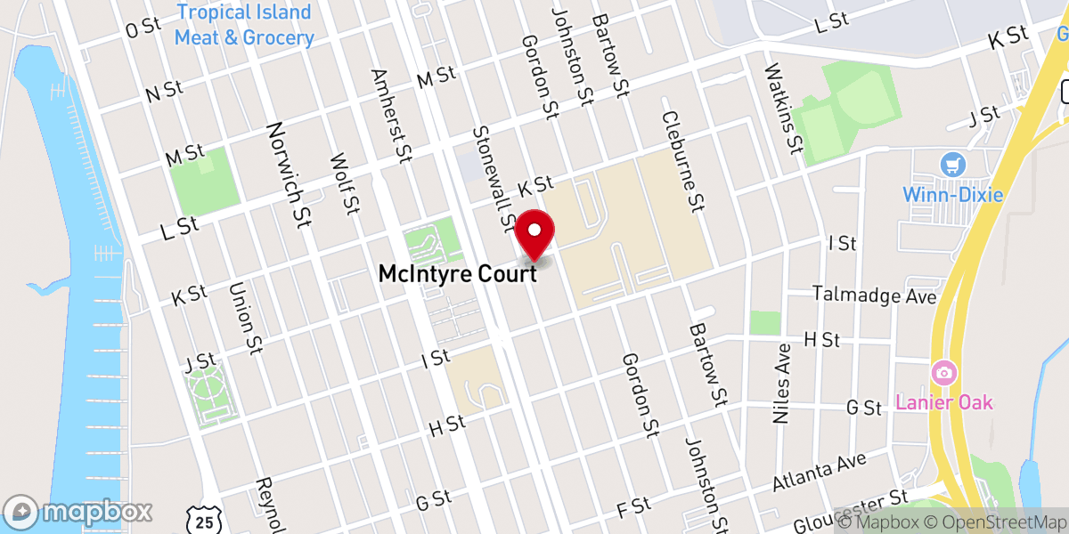 Map showing location of Mt Olive Baptist Church
