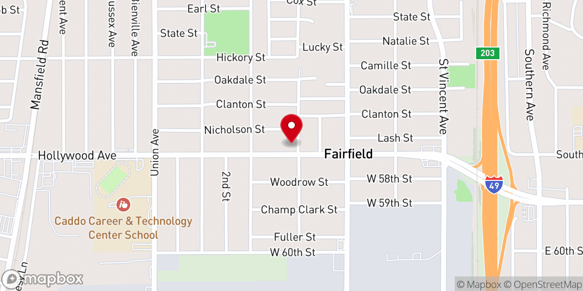 Map showing location of Paradise Baptist Church