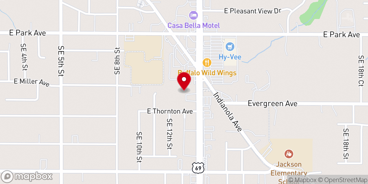 Map showing location of Walnut Creek Church - South