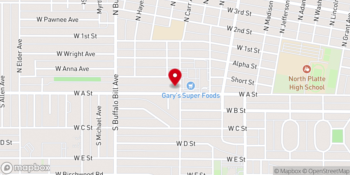 Map showing location of Foursquare Church