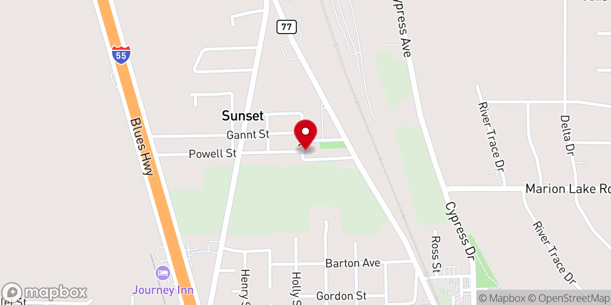 Map showing location of Marion Sunset Church Of God In Christ
