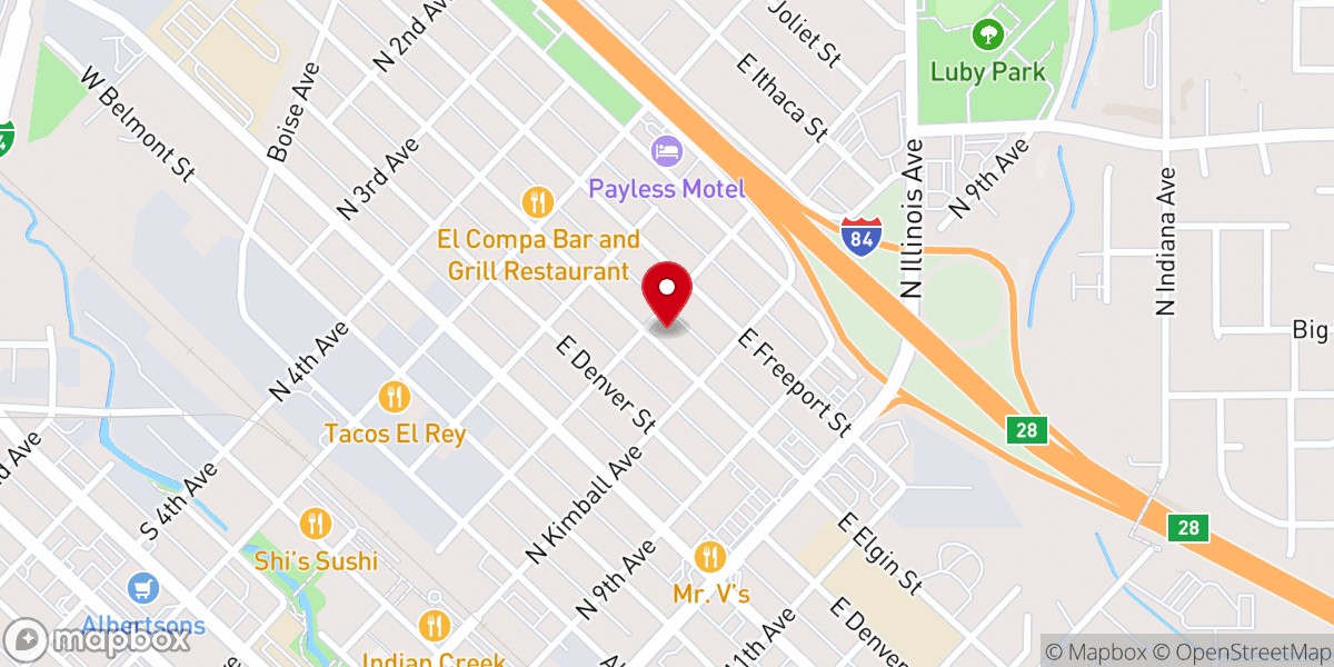 Map showing location of Caldwell Apostolic Church