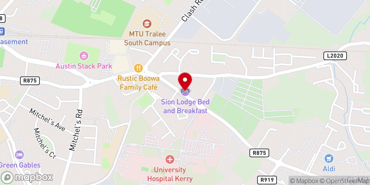 Map showing location of Tralee Sion Lodge