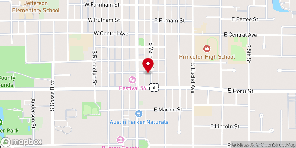 Map showing location of Olinger Jon M