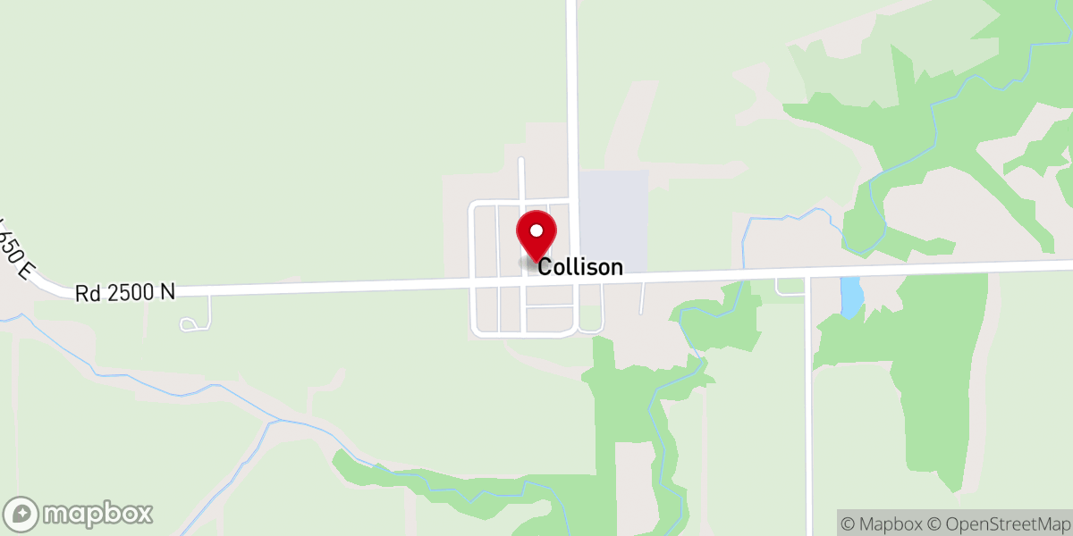 Map showing location of Collison United Methodist Church