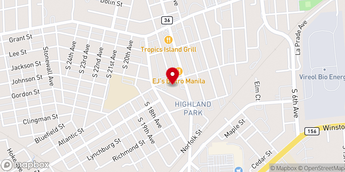Map showing location of West End Presbyterian Church