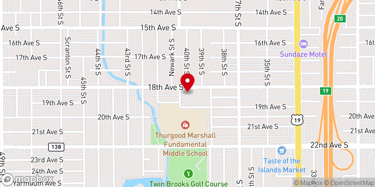 Map showing location of Rock of Jesus MB Church