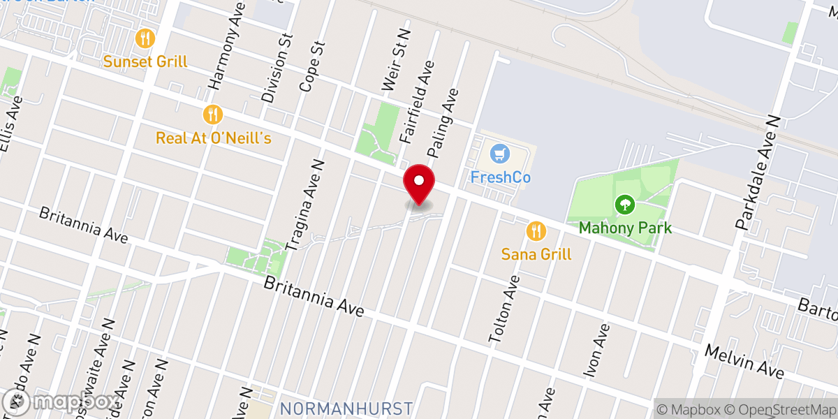 Map showing location of Bethel Baptist Church
