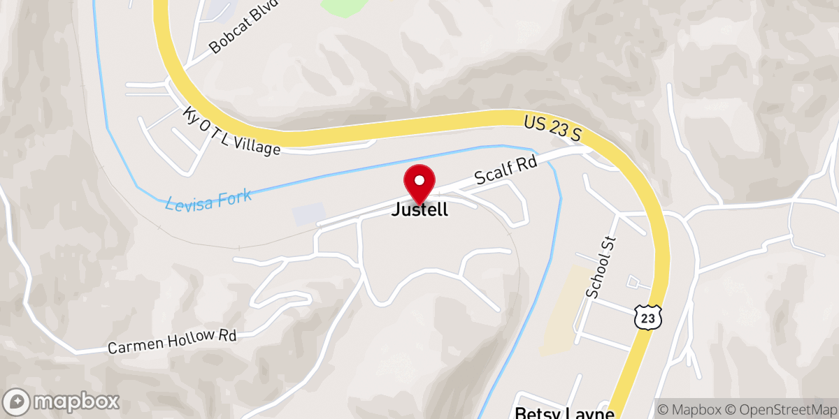 Map showing location of Justell