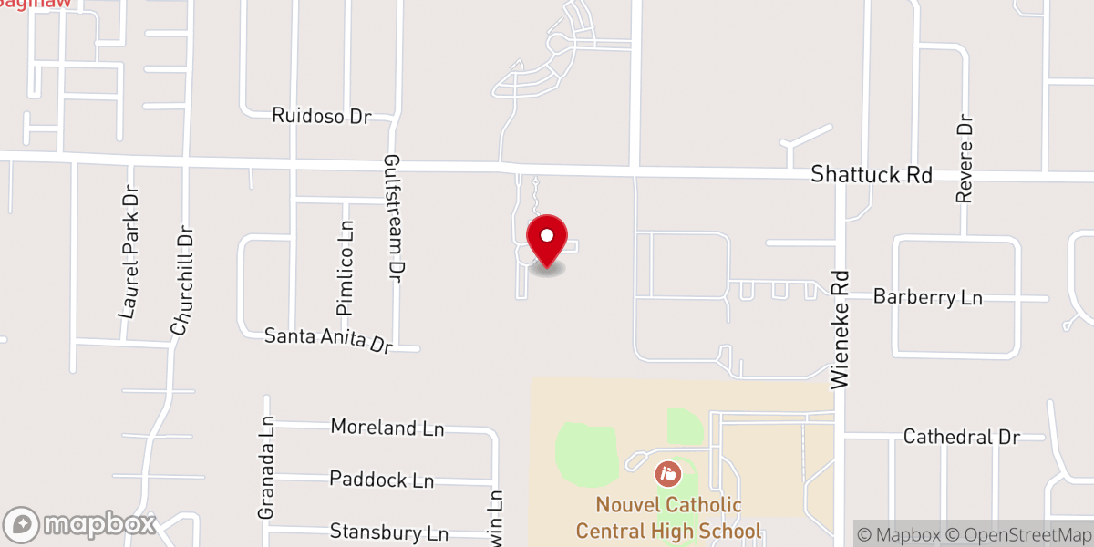 Map showing location of New Life Saginaw