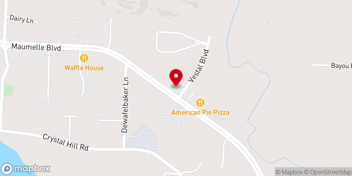 Map showing location of Boudreauxs Grill & Bar